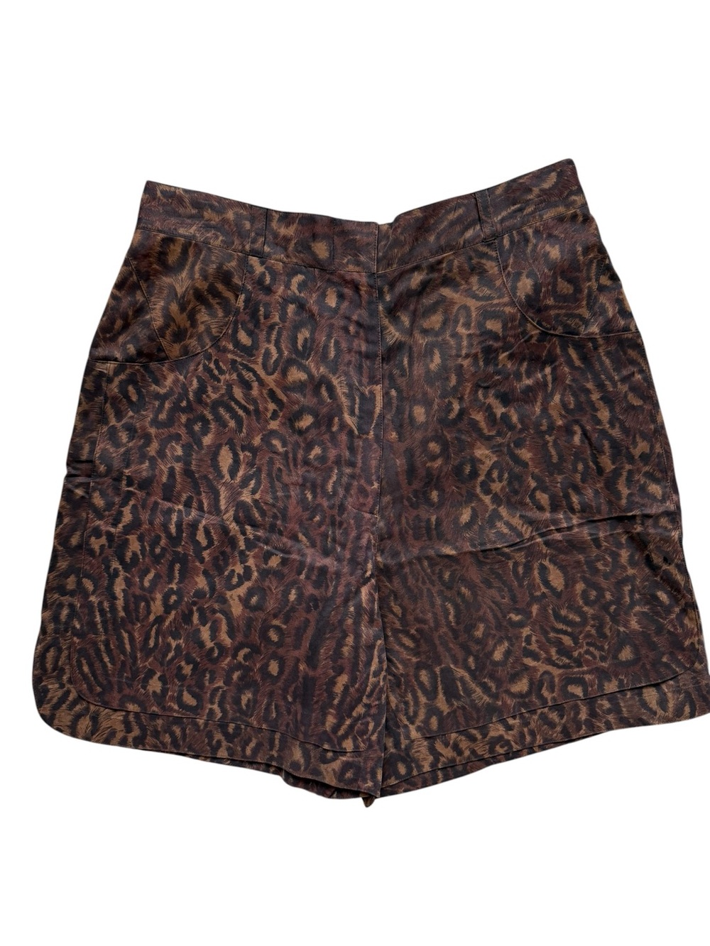 Dressy Silk Shorts Vera Cristina Animal Print Brown Black Women’s Size 6